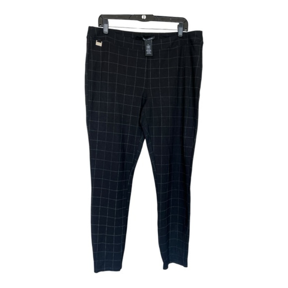 Zac & Rachel Women's Black Checkered Ankle Pants Size XL